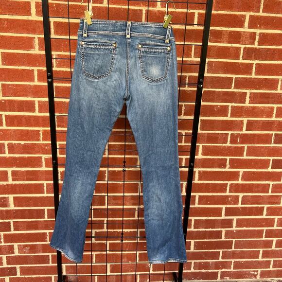 Red Valentino Double Button Straight Leg Stretch Denim Jeans, IT 44 US 6 - Picture 7 of 10